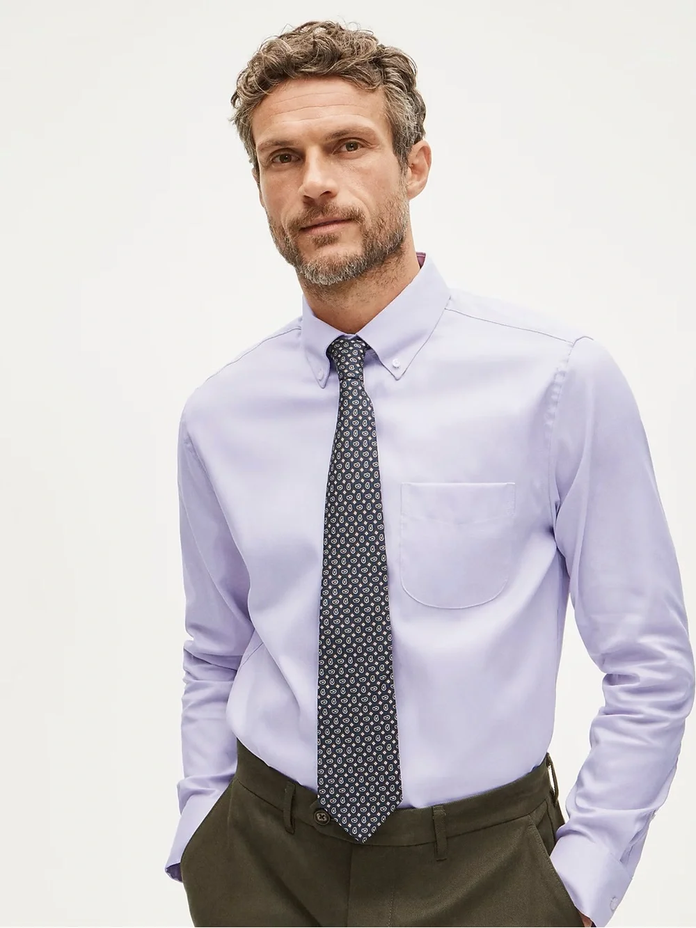 J. CREW Bowery Slim performance stretch oxford shirt in Lilac Size S NWT CP684